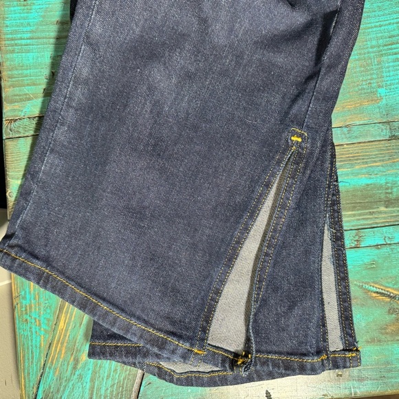 Anthropologie Pilcro The Split Straight Jeans Size 18 Dark Wash Denim Casual - Picture 10 of 16